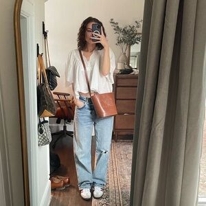 Free people white eyelet blouse